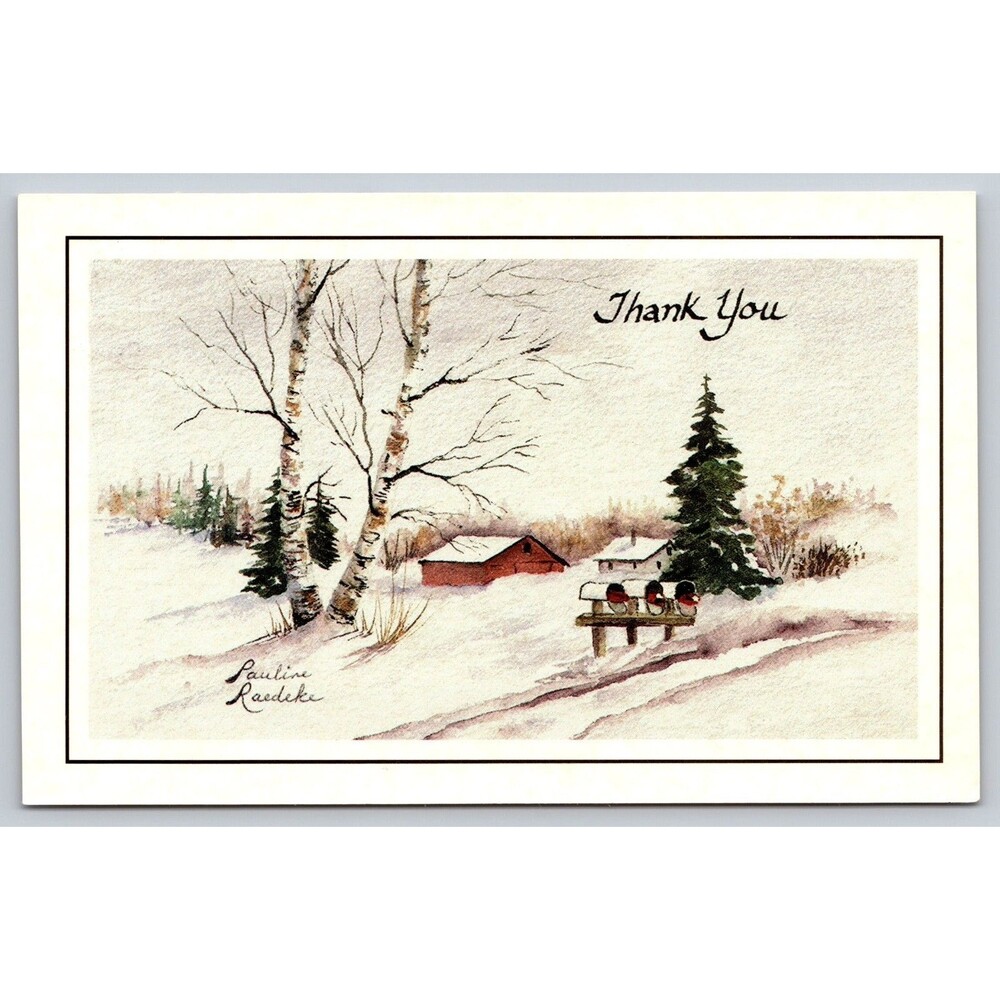 1996 Christmas Postcard Belvidere Illinois Mail Carrier to Home Place Antiques